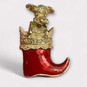 Vintage Gerry’s Christmas Stocking Dog Brooch